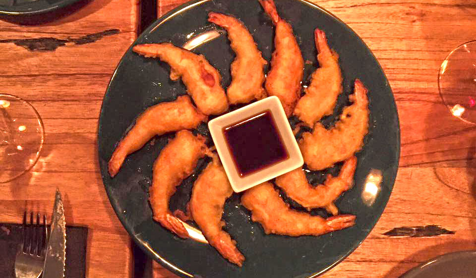 Gambas en tempura en Gamchulo