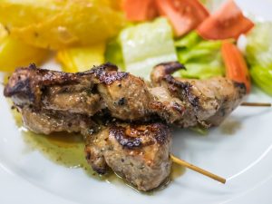 Pincho de Lechazo (cordero lechal) palentino a la parrilla
